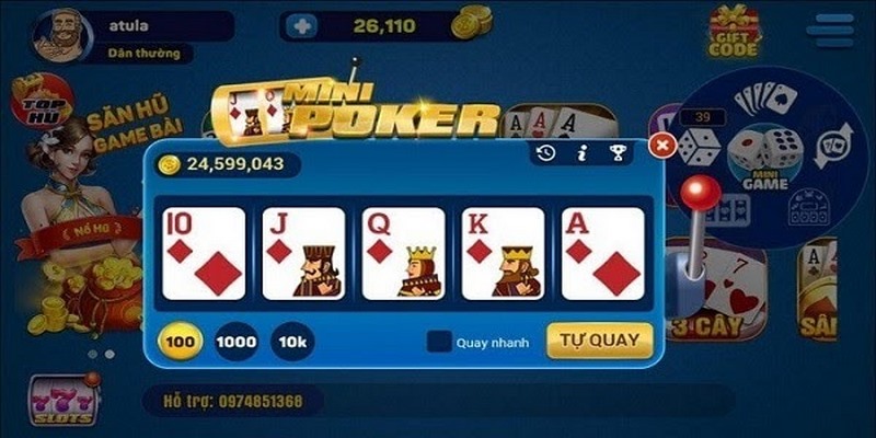 Những thức chơi mini poker phổ biến hiện nay